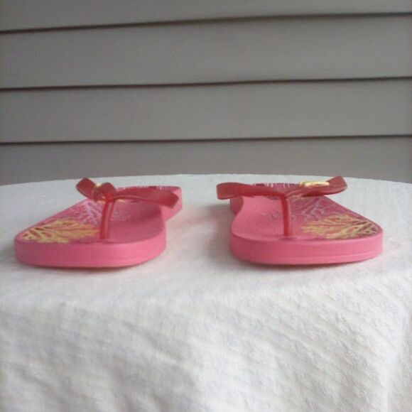 Ipanema Women's Glossy Coral Reef Pink & Red Thongs Sandals Flip Flops size 10 - Picture 5 of 10